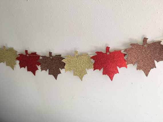 Fall Leaf Banner, Maple Leaves Garland Backdrop Party Decor, Happy Thanksgiving, Canadian Banner Decoration, bachelorette Rustic boho