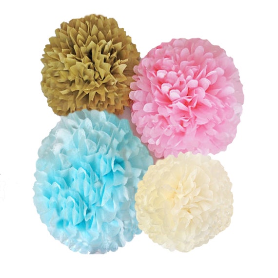 CHERRY BLOSSOM Tissue Paper Pom Poms.. Nursery Decor / Party