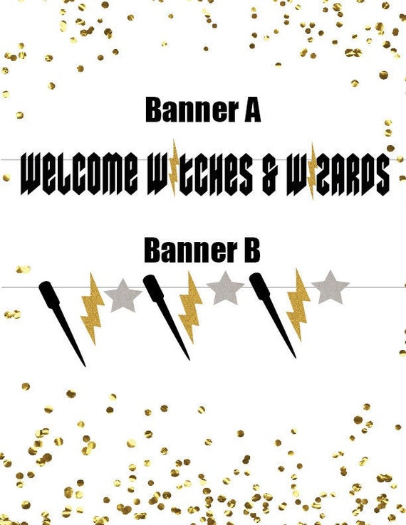 Welcomes Witches & Wizards Banner, Halloween Party Decor, Witchcraft and Wizardry Birthday Party Decor, Magical Baby Shower Sign for Kids