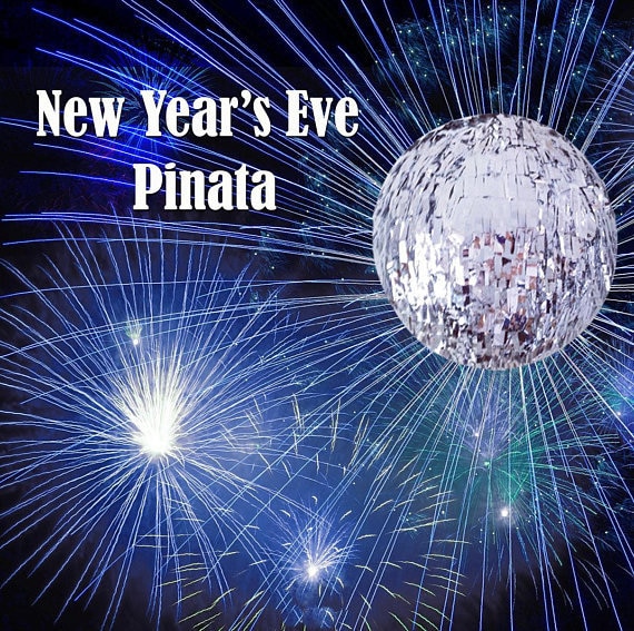 New Years Eve Fringe Piñata Wedding, HUGE 16" Bash or pull string Piñata, 2026 Huge Gold Birthday Fringe Piñata, Gender Reveal