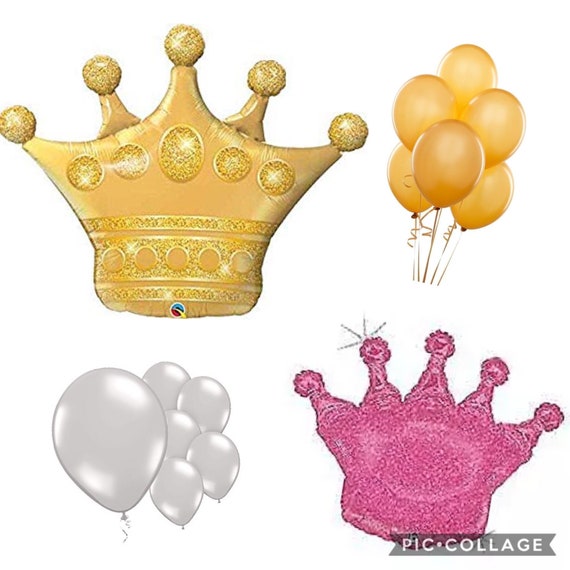 Crown Balloon, MArdi Gras Princess Crown, Princess Birthday Balloon, Princess Party Balloon, Girls Birthday Party boys king party decoration