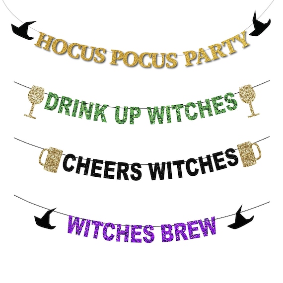 Hocus Pocus Party Banner, Drink Up Witches & Witches Brew Bar Decor, Cheers Party, Halloween Bar Banner, Party Decor Ideas Baby Shower