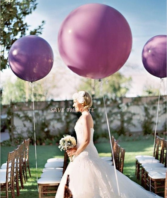 36" Lavender Balloons, Lavender Purple HUGE Round Latex Balloons, Qualatex Lavender Big Balloon or Purple Balloon