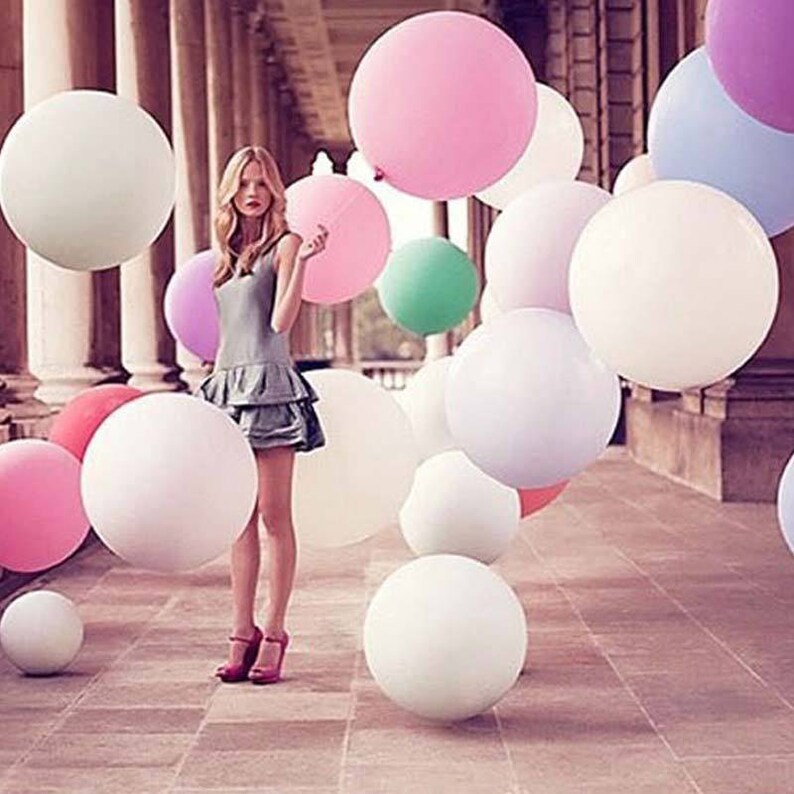 Blush ballet baby pink shower Big 36 Round Giant Light Pink Balloons wedding decor First birthday ideas Pastel Pink Round Balloons
