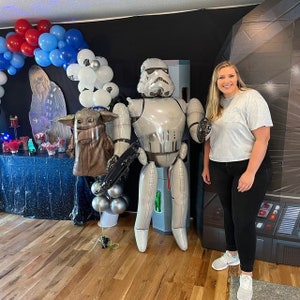 Star Wars Party Decor Balloons, Storm Trooper Air walker Balloon, Kylo Ren, BB8, R2D2, Baby Yoda Darth Vader Balloon, decoration birthday image 8