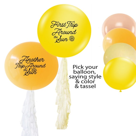 First Trip Around the Sun, Another Trip Around the Sun Birthday Balloon Announcement Decor, Sunshine Summer Party Decorations, boho