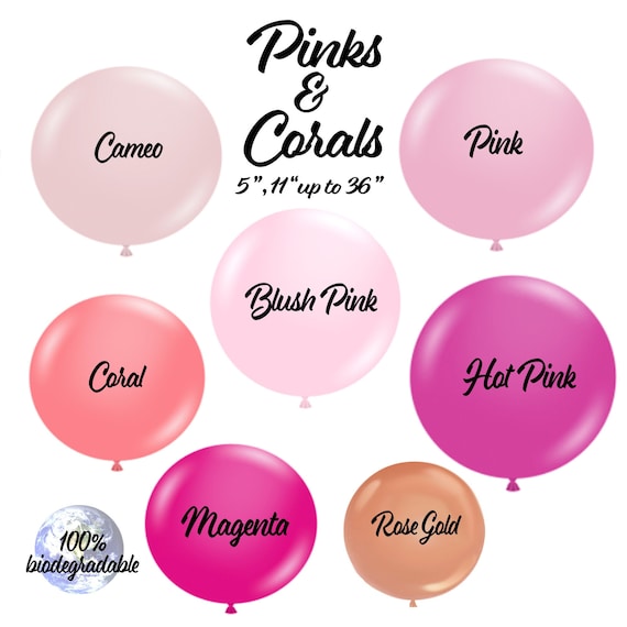 Valentines Blush Pink Balloons, Rose, Cameo, Light Pastel Pink, Hot Pink Girl Baby Shower, Bridal Shower, Mauve, Party Mix, Birthday