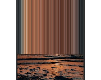 Solitary Shore Canvas Wall Art, More Sizes incl. 36x48, Sandy Shore Sunset Abstract Print, UK Delivery