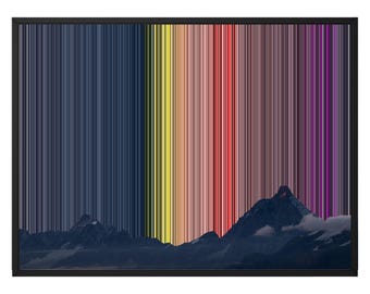 Switzerland Canvas Wall Art, More Sizes incl. 48x36, Alpine Twilight Navy Abstract Print, UK Delivery