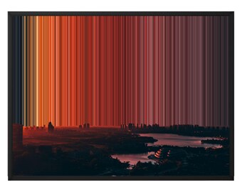 Silent Waters Canvas Wall Art, More Sizes incl. 48x36, River City Red Plum Abstract, UK Delivery