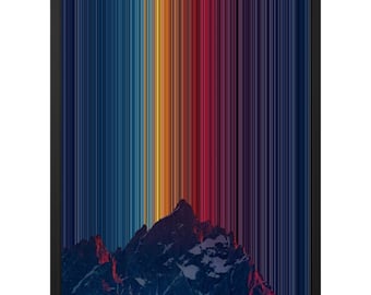 Canvastavla Solitary Peak, Twilight Peak Deep Blue Abstract, Spännd eller Inramad Canvas, Vardagsrumsinredning