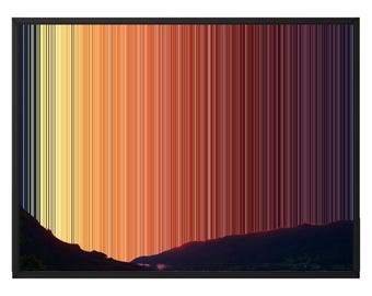 Chromatic Dawn Canvas Wall Art, More Sizes incl. 48x36, Mountain Lake Sunset Abstract Print, UK Delivery