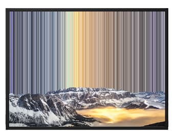Silent Peaks Canvas Wall Art, More Sizes incl. 48x36, Starlit Peaks Soft Gold Abstract, UK Delivery