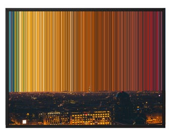 Twilight Reflections Canvas Wall Art, More Sizes incl. 48x36, Amber River Sunset Abstract Print, UK Delivery
