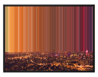 Uncharted City Lights Canvas Wall Art, More Sizes incl. 48x36, Aerial City Glow Abstract Print, UK Delivery