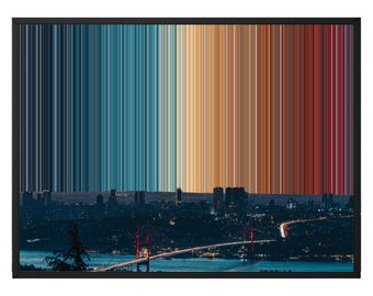 İstanbul Canvas Wall Art, More Sizes incl. 48x36, Bosphorus Night Lights Abstract, UK Delivery