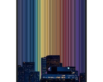 Twilight Metropolis Canvas Wall Art, More Sizes incl. 36x48, Navy Skyline Twilight Abstract Print, UK Delivery
