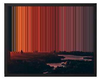 Canvastavla med tyst vatten, River City Red Plum Abstract, uppspänd eller inramad canvas, vardagsrumsdekor