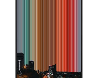 Ankara Canvas Wall Art, More Sizes incl. 36x48, Rust Red City Night Abstract Print, UK Delivery