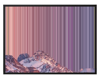 Uncharted Peaks Canvas Wall Art, More Sizes incl. 48x36, Mauve Mountain Sunrise Abstract, UK Delivery