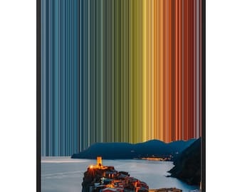 Vernazza Canvas Väggkonst, Cinque Terre Juvelton Abstrakt, Spännd eller Inramad Canvas, Vardagsrumsinredning