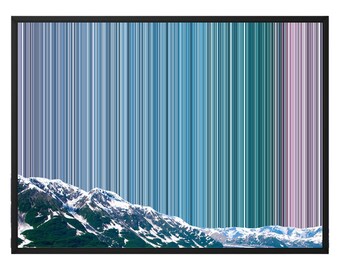 Alaska Canvas Wall Art, More Sizes incl. 48x36, Glacier Blue Mountain Abstract Print, UK Delivery