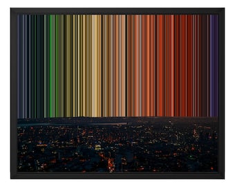 Obscura Canvas Väggkonst, Dark Twilight City Abstrakt Tryck, Spännd eller Inramad Canvas, Vardagsrumsinredning