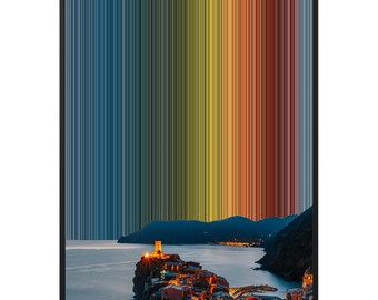 Vernazza Canvas Wall Art, More Sizes incl. 36x48, Cinque Terre Jewel Tone Abstract, UK Delivery