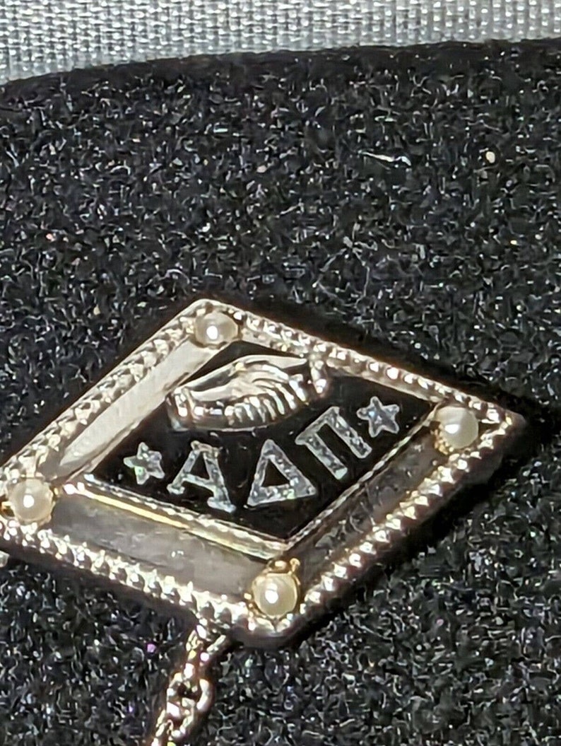Engraved Alpha Delta Pi Sorority Pin Sterling Silver, Herff Jones, Psi