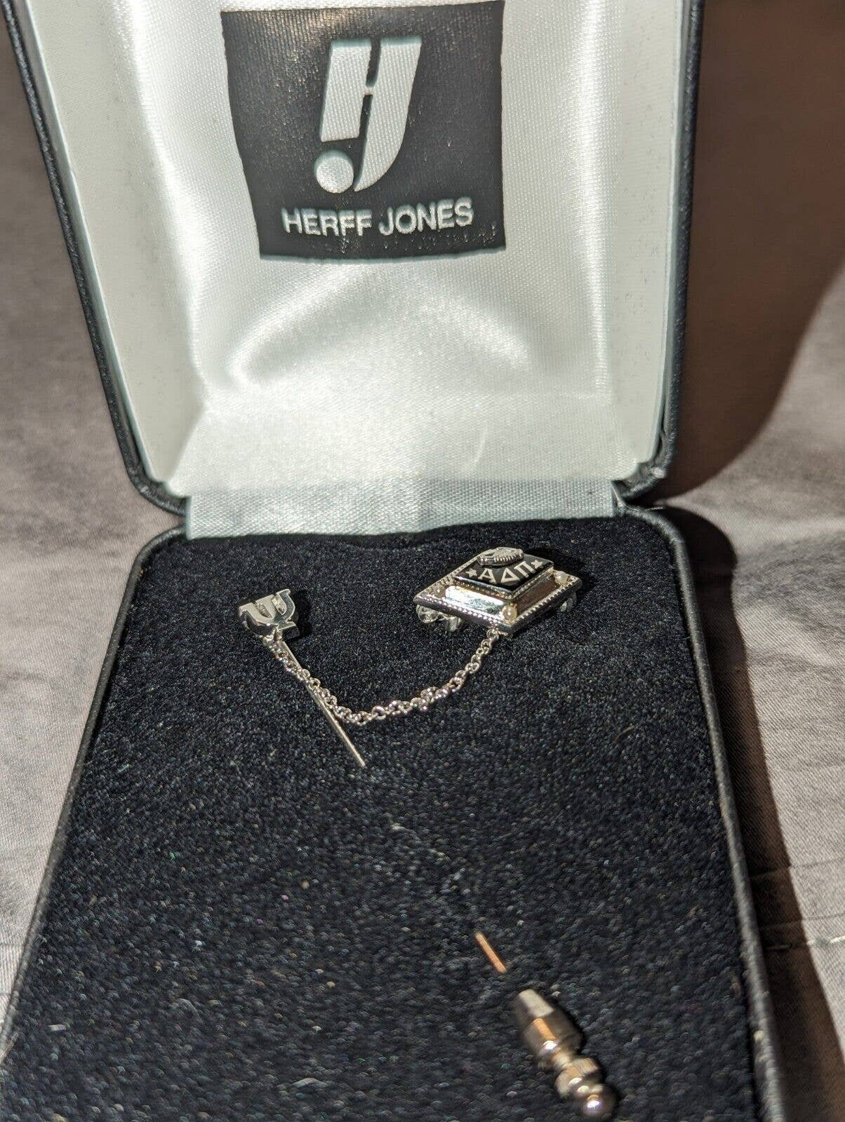 Engraved Alpha Delta Pi Sorority Pin Sterling Silver, Herff Jones, Psi