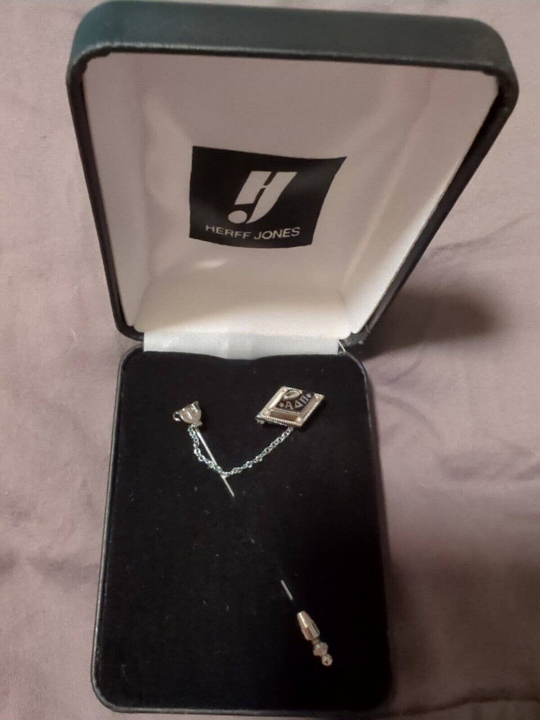 Engraved Alpha Delta Pi Sorority Pin Sterling Silver, Herff Jones, Psi