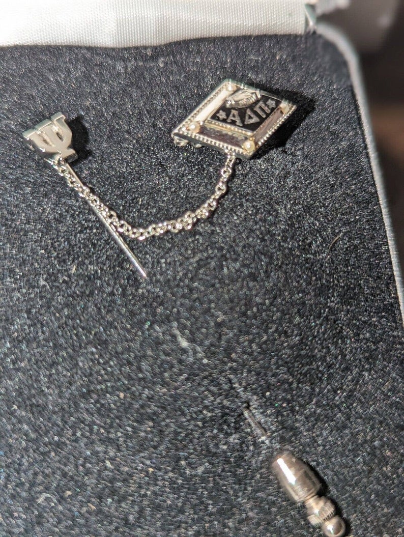 Engraved Alpha Delta Pi Sorority Pin Sterling Silver, Herff Jones, Psi
