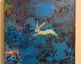 Spring de nacht in - Een uniek, origineel acrylschilderij van Jeremy C. Wade