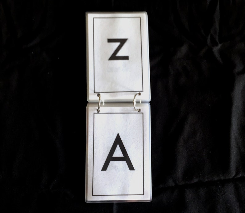 Laminated Alphabet Flash Cards Simple Design Doublesided Etsy