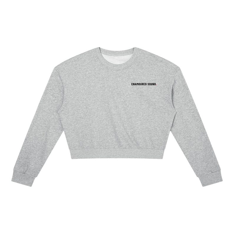 Sudadera de cuello redondo para mujer Enamoured Sound - Logotipo negro Flower Gray