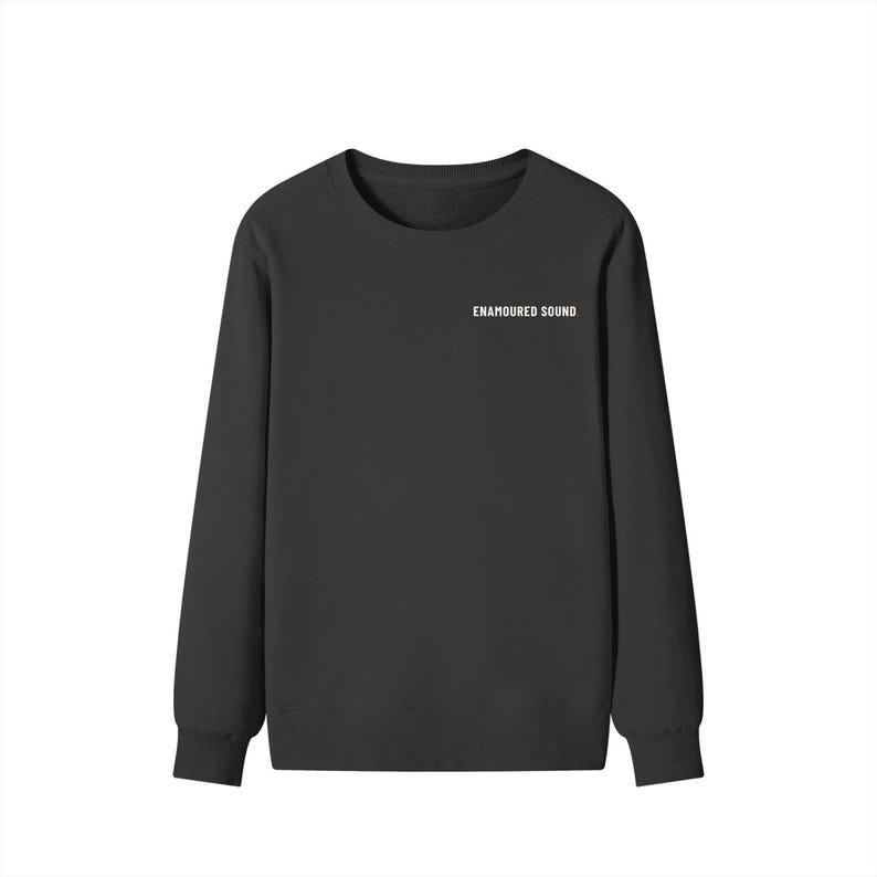Enamoured Sound Classic Unisex Cotton Sweatshirt - White Logo Classic Black