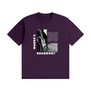 Where's Brandon? - Graphic Tee White Text Purple