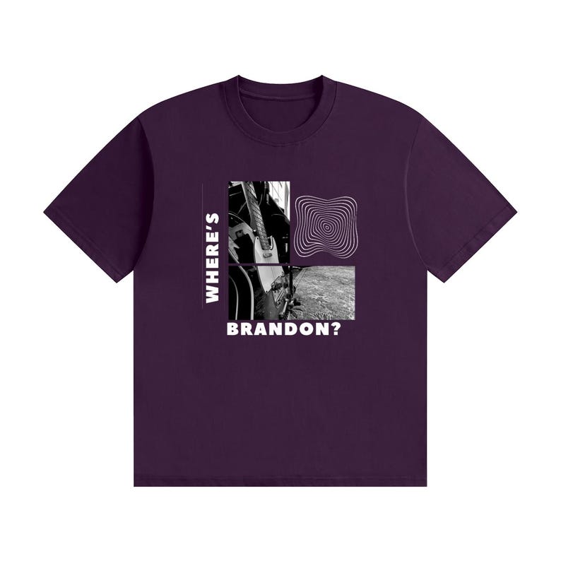Where's Brandon? - Graphic Tee White Text Purple
