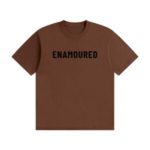 Enamoured - Minimal Tee Black Text Coffee