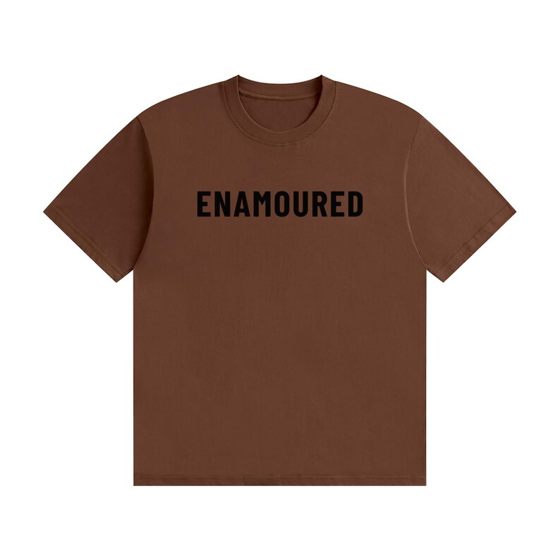 Enamoured - Minimal Tee Black Text Coffee