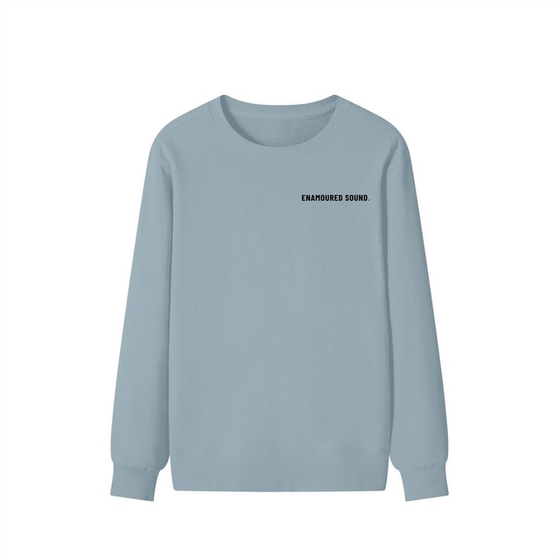 Enamoured Sound Classic Unisex Bomullströja - Svart Logotyp Haze Blue