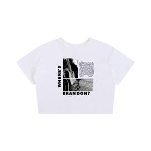 Where's Brandon? - Guitar Graphic Baby Tee - White White