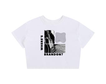 Where's Brandon? - Guitar Graphic Baby Tee - White