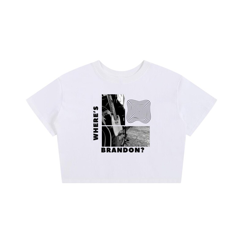 Where's Brandon? - Guitar Graphic Baby Tee - White White