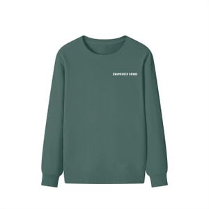 Enamoured Sound Classic Unisex Cotton Sweatshirt - White Logo Olive Green