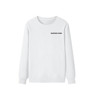 Enamoured Sound Classic Unisex Bomullströja - Svart Logotyp Lucent White
