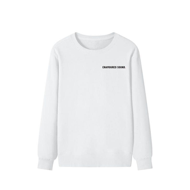 Enamoured Sound Classic Unisex Bomullströja - Svart Logotyp Lucent White