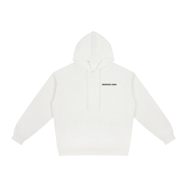 Sudadera con capucha Enamoured Sound de corte relajado - Logotipo negro White