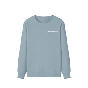 Enamoured Sound Classic Unisex Cotton Sweatshirt - White Logo Haze Blue