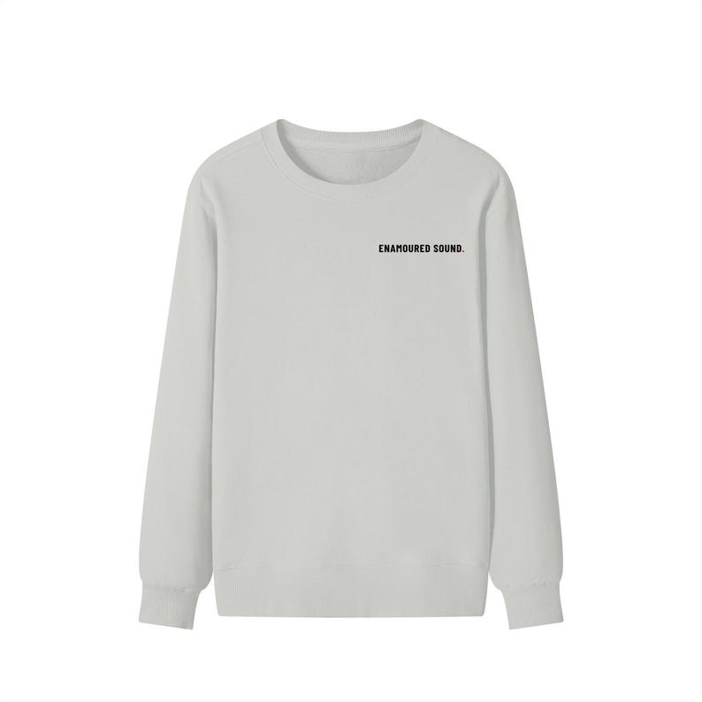 Enamoured Sound Classic Unisex Bomullströja - Svart Logotyp Hemp Ash